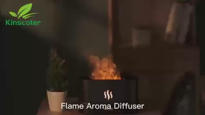 Diffuseur d'arôme, humidificateur d'air ultrasonique à brume fraîche, brumisateur LED, lampe à flamme d'huile essentielle